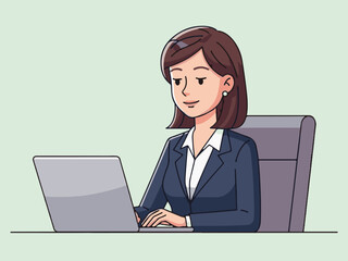 Professional Woman at Work, Office Work Concept