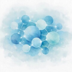 Clean abstract illustration featuring soft blue bubbles and connected spherical shapes with gentle light and airy texture. Modern and minimal composition suitable for healthcare, science, technology