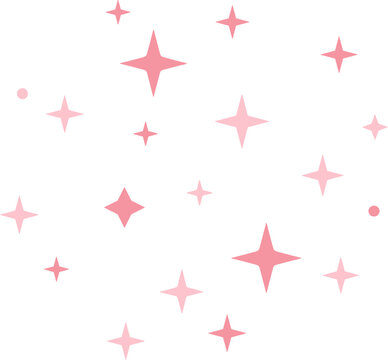 Simple Cute Pink Stars Seamless Pattern on White Background Design