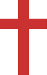 Obraz premium Simple Flat Red Maltese Cross Sign Shape Symbol Illustration