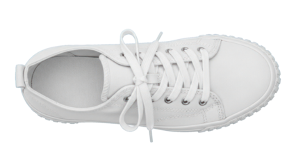 White Canvas Sneaker isolated on transparent background