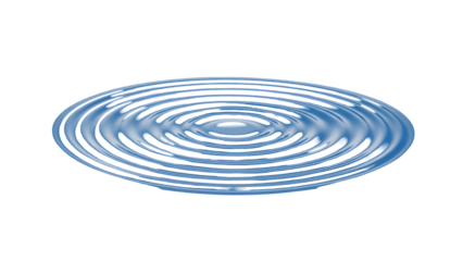 Water ripple effect isolated on transparent background