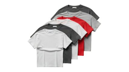 Assorted T-Shirts Collection - Isolated on Transparent Background