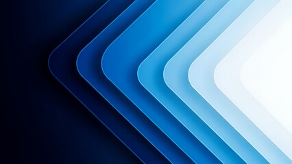 右肩上がりの動きを感じさせるネイビーと白の幾何学的デザイン