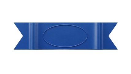 Blue Ribbon Badge Isolated on Transparent Background