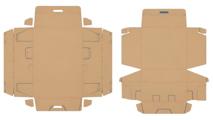 Cardboard box templates isolated on transparent background