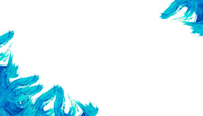 Abstract blue brush strokes with expressive texture, isolated on transparent background, PNG design element for banners, birthdays, posters.