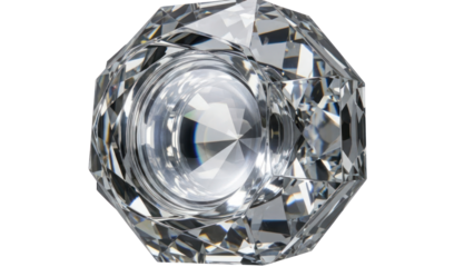 Crystal Glass Door Knob isolated on transparent background