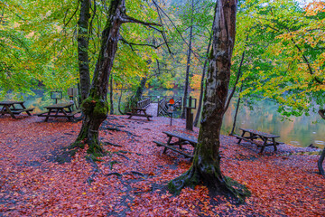 Autumn scenery in Yedig&ouml;ller, reflections and the waltz of colors in nature