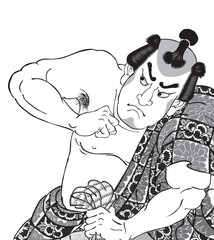 国芳もよう正札附現金男 五尺染五郎	(白黒)
