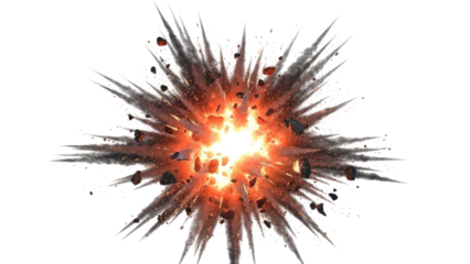 Explosion Effect Isolated on Transparent Background