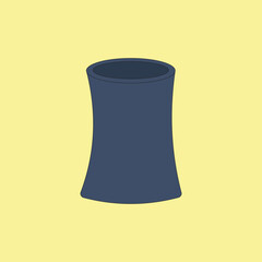 Dark blue simple plastic vase vector illustration