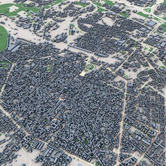 Bologna City Italy 3D Rendering Map