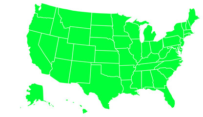 Green United States Map Silhouette