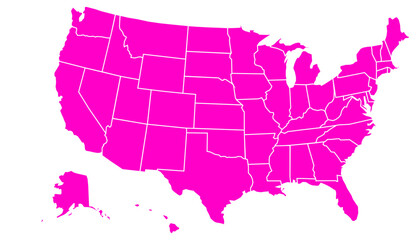 Pink United States Map Silhouette