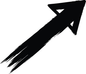 Black and white graphic of an upward arrow symbolizing growth progress success and direction for business or financial concept visualization