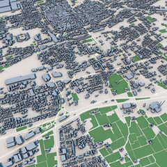 Brescia City Italy 3D Rendering Map