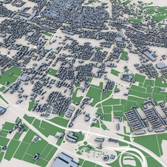 Brescia City Italy 3D Rendering Map