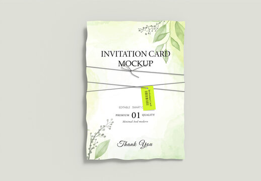 Simple Invitation Card Mockup