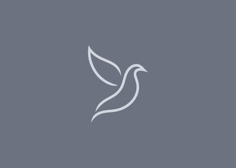 An abstract bird drawn in a continuous single line style, symbolizing freedom, simplicity, flow, elegance, and creative expression