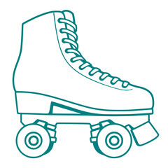 roller skate illustration for skating and retro design themes, hobby, sports, vector