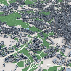 Catania City Italy 3D Rendering Map