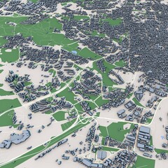 Catania City Italy 3D Rendering Map