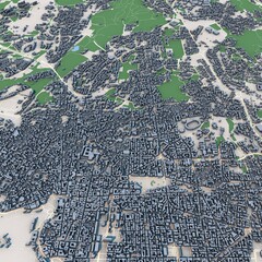 Catania City Italy 3D Rendering Map