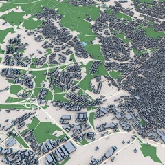 Catania City Italy 3D Rendering Map