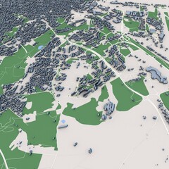 Catania City Italy 3D Rendering Map