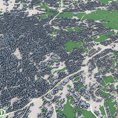 Catania City Italy 3D Rendering Map