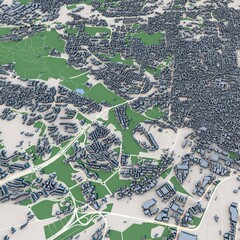 Catania City Italy 3D Rendering Map