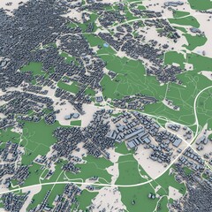 Catania City Italy 3D Rendering Map