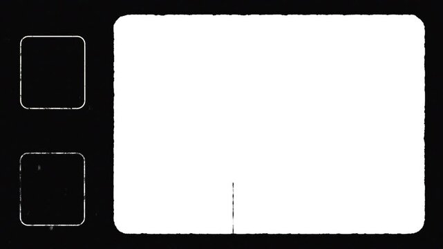 4K Super 8 Film Frame with Sprocket Hole for Retro Vintage Effects with Digital Video. Retro Footage Look. Frame Static, Only Perforation Moves. 