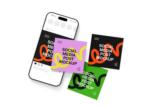 Editable Social Media Square Post Mockup