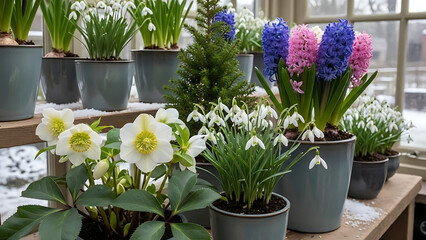 flowers in pots