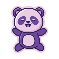 Obraz premium Adorable Cartoon Panda Bear Illustration