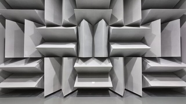 Gray geometric acoustic sound-absorbing panel array structure with modular 3D design