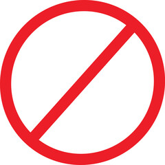 No Sign Prohibition Vector Icon Symbol