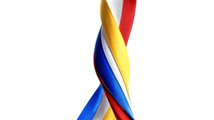 Colorful Twisted Ribbon with Cape Verde Flag Colors Hanging Elegantly