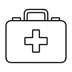 Fototapeta premium first aid kit line logo vector icon on a white background Vector line logo icon