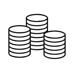 stack of coins line logo vector icon on a white background
Vector line logo icon