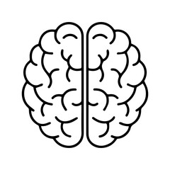 brain line logo vector icon on a white background
Vector line logo icon