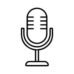 microphone line logo vector icon on a white background
Vector line logo icon
