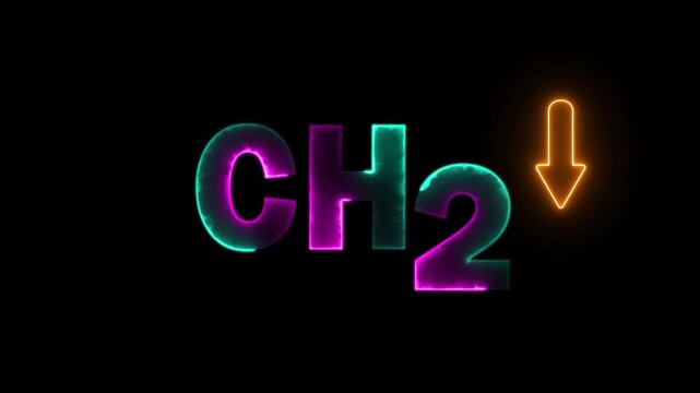 "Neon CH2 Arrow Glow Typography - Futuristic Digital Desig