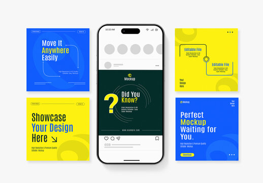 Editable Social Media Square Post Mockup