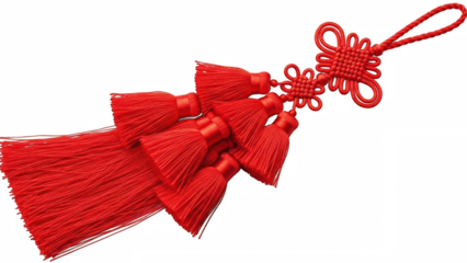 Chinese Knot png Red Tassel cutout Oriental Decoration png Asian Ornament cutout Lucky Charm png Feng Shui cutout Traditional Knot png Decorative Cord