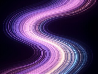 Obraz premium Purple light trails swirl elegantly against deep black, creating dynamic motion and futuristic energy.