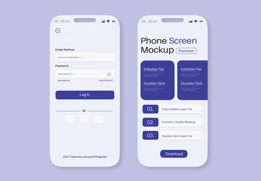 Smartphone Screen Display Mockup