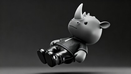 black and white robot toy